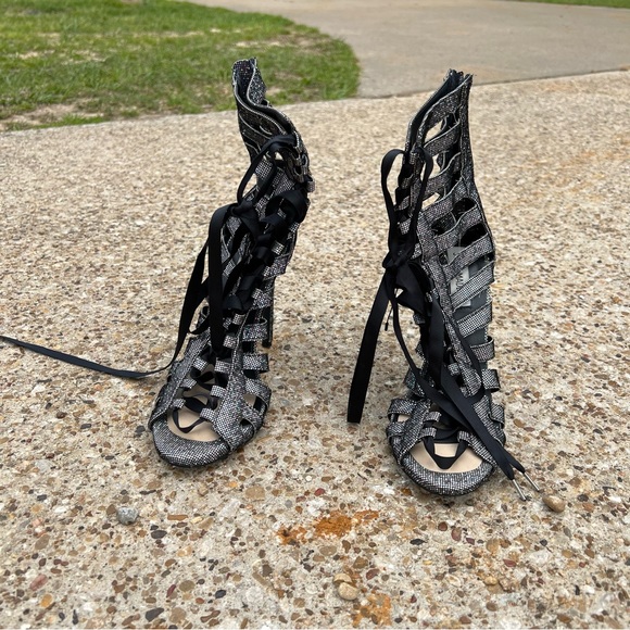 Steve Madden | “Fantasize” Lace-Up Peep Toe Pumps - Picture 4 of 10